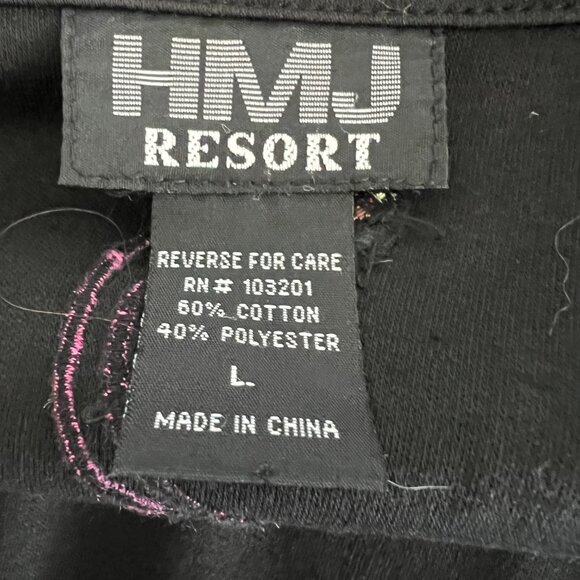 HJM Resort, Vintage 1980's, Black Cardigan with Flamingo embellishment, Size L - Picture 4 of 5